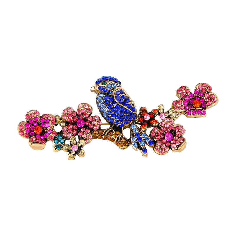 Creative Animals Pins Corsages Branches Bird Brooches Exaggerated Clothing Accessories Flower Plant Boutique Jewelry