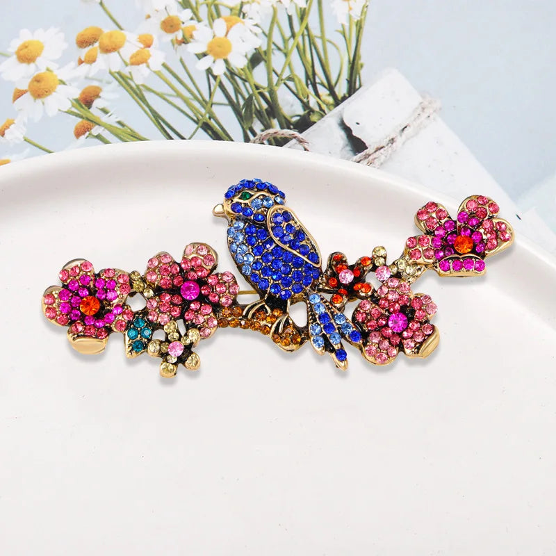 Creative Animals Pins Corsages Branches Bird Brooches Exaggerated Clothing Accessories Flower Plant Boutique Jewelry