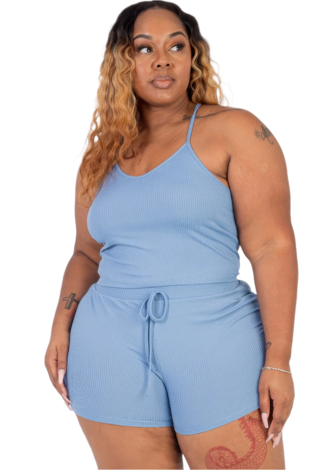 Ribbed Ease Cami Top & Shorts Set