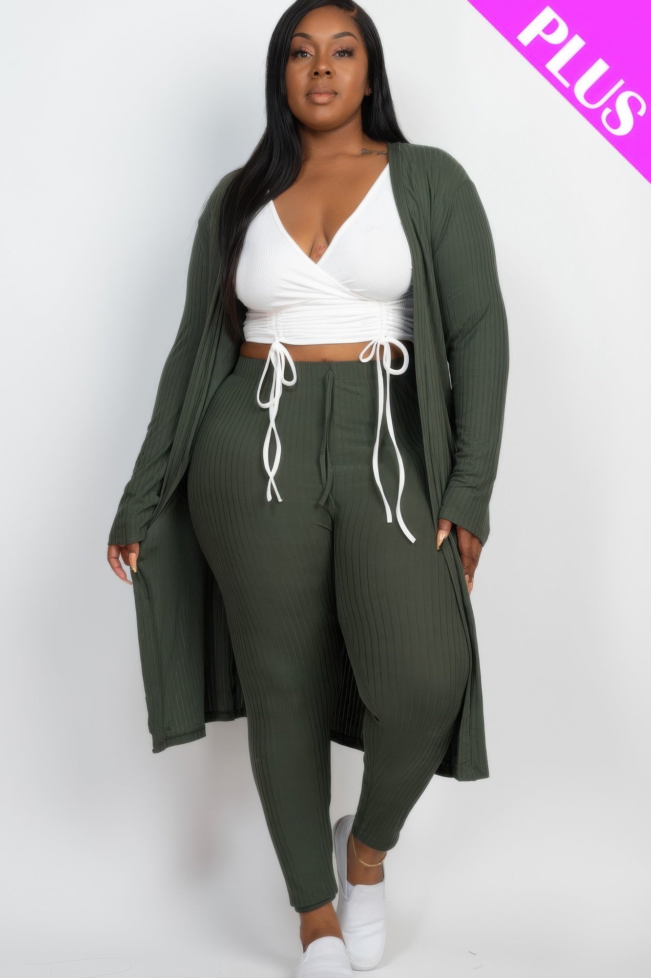 Ribbed Lounge Layers Cardigan & Leggings Set