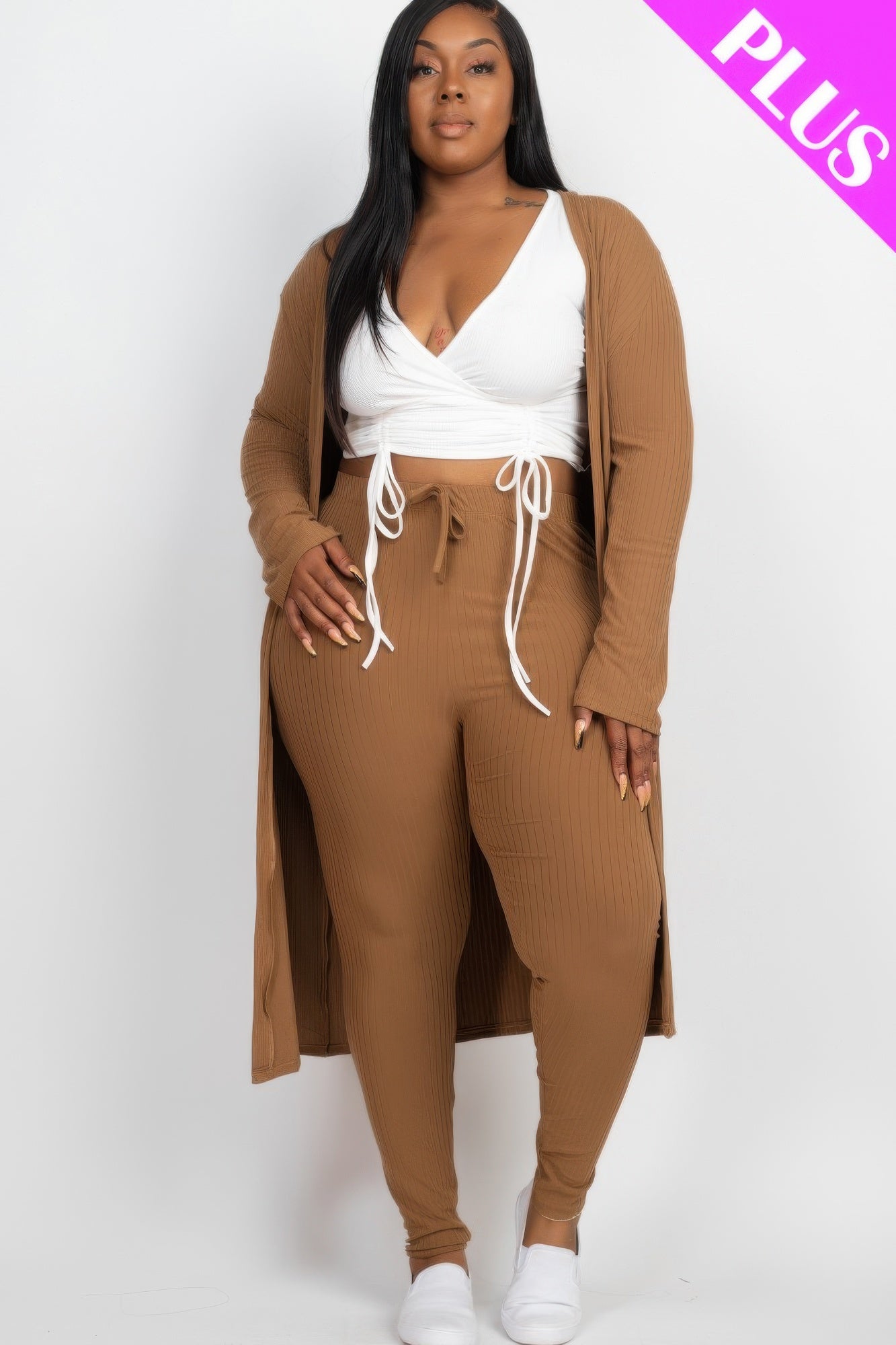 Ribbed Lounge Layers Cardigan & Leggings Set