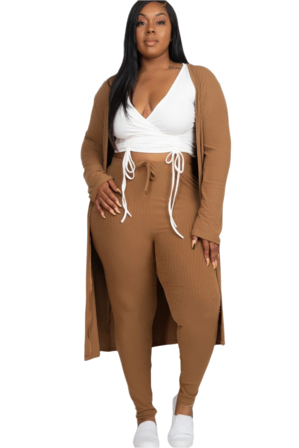 Ribbed Lounge Layers Cardigan & Leggings Set