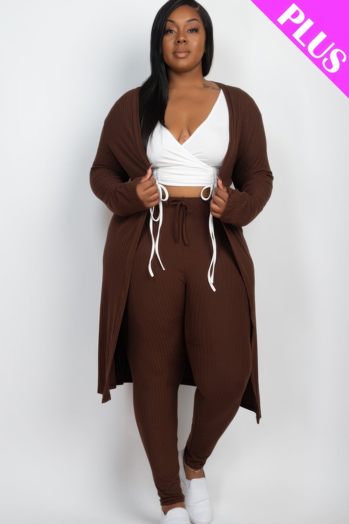 Ribbed Lounge Layers Cardigan & Leggings Set