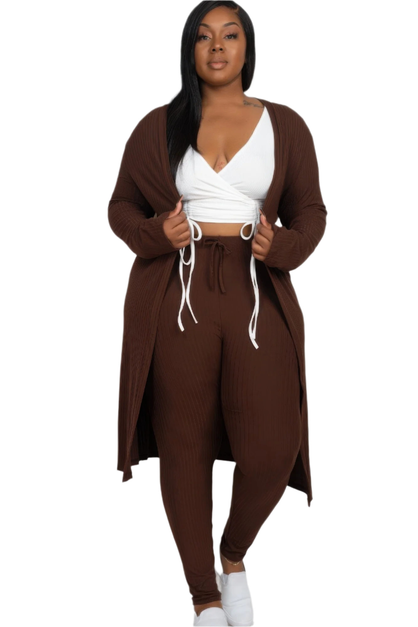 Ribbed Lounge Layers Cardigan & Leggings Set