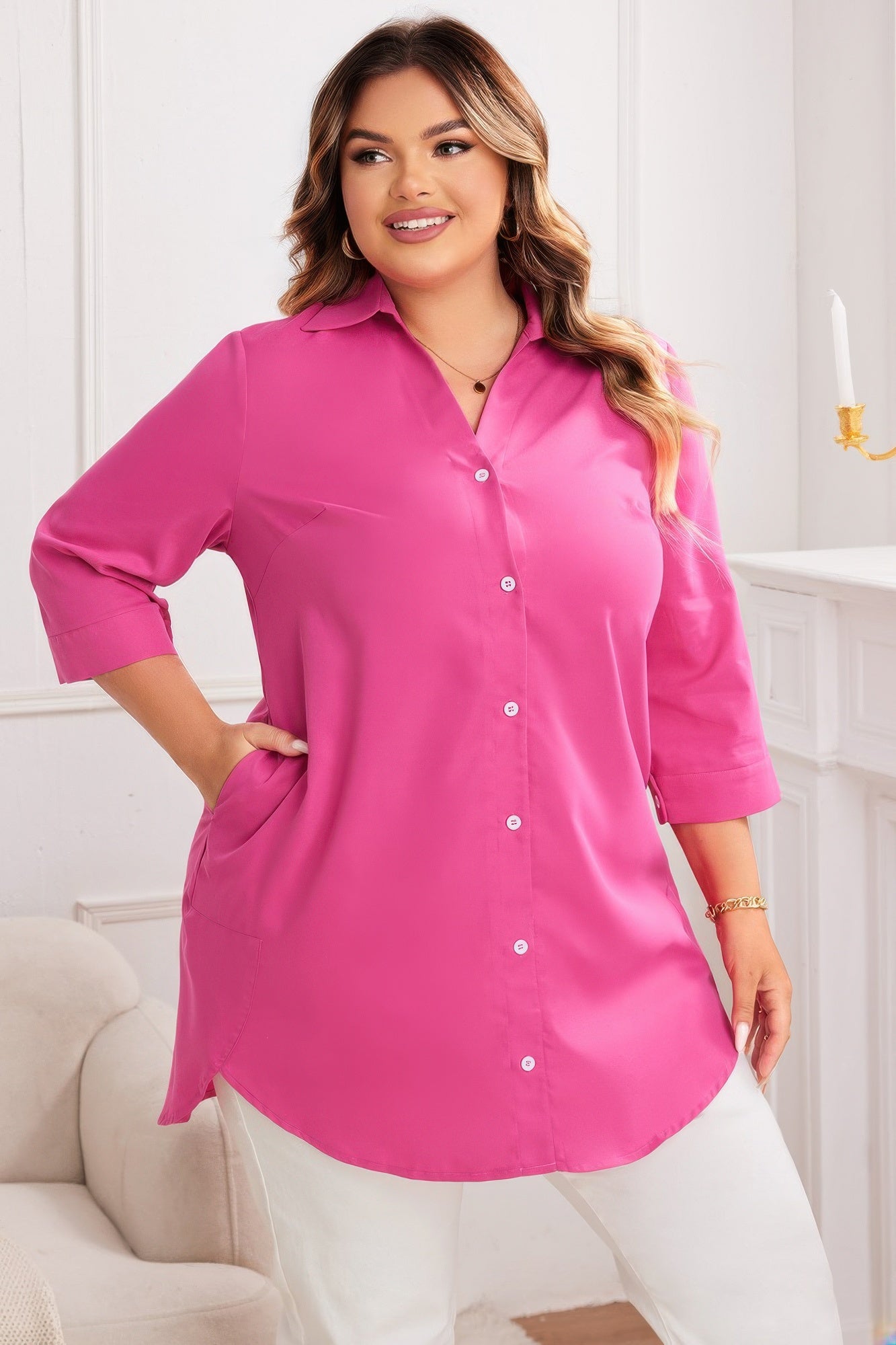 Silver Lake Button Front A-Line Dress