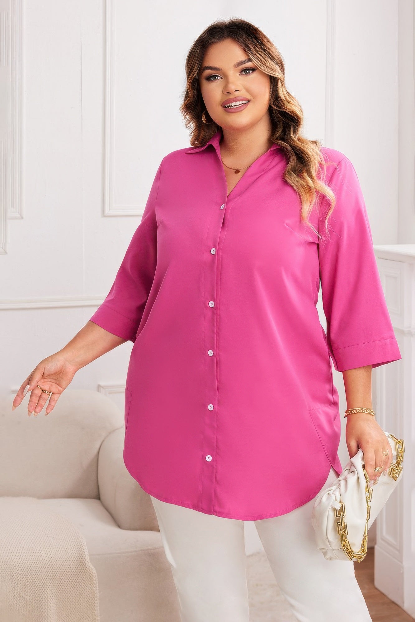 Silver Lake Button Front A-Line Dress