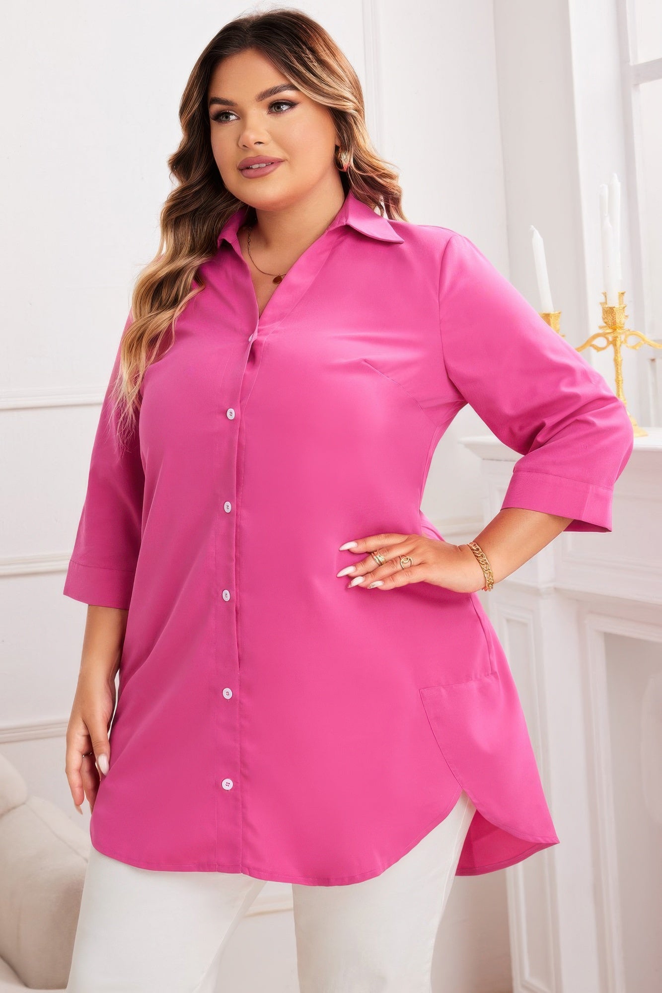 Silver Lake Button Front A-Line Dress