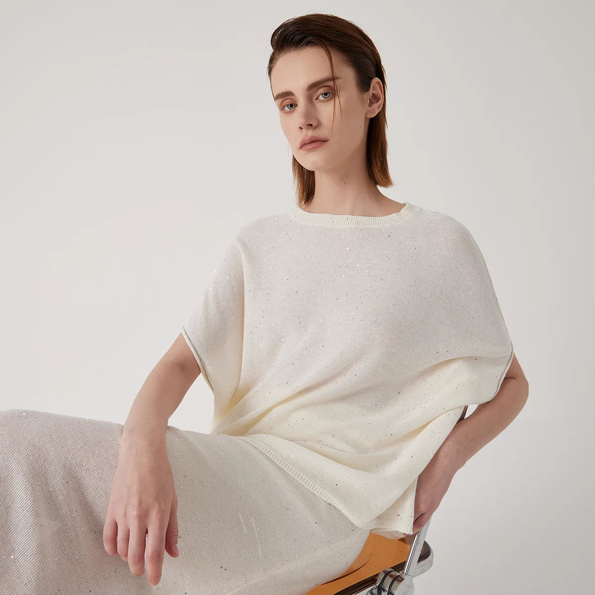 BC1155 Boutique Luxury Brand Women's Clothing Summer loose Knitted Pullover Linen Silk plus size  Sweaters