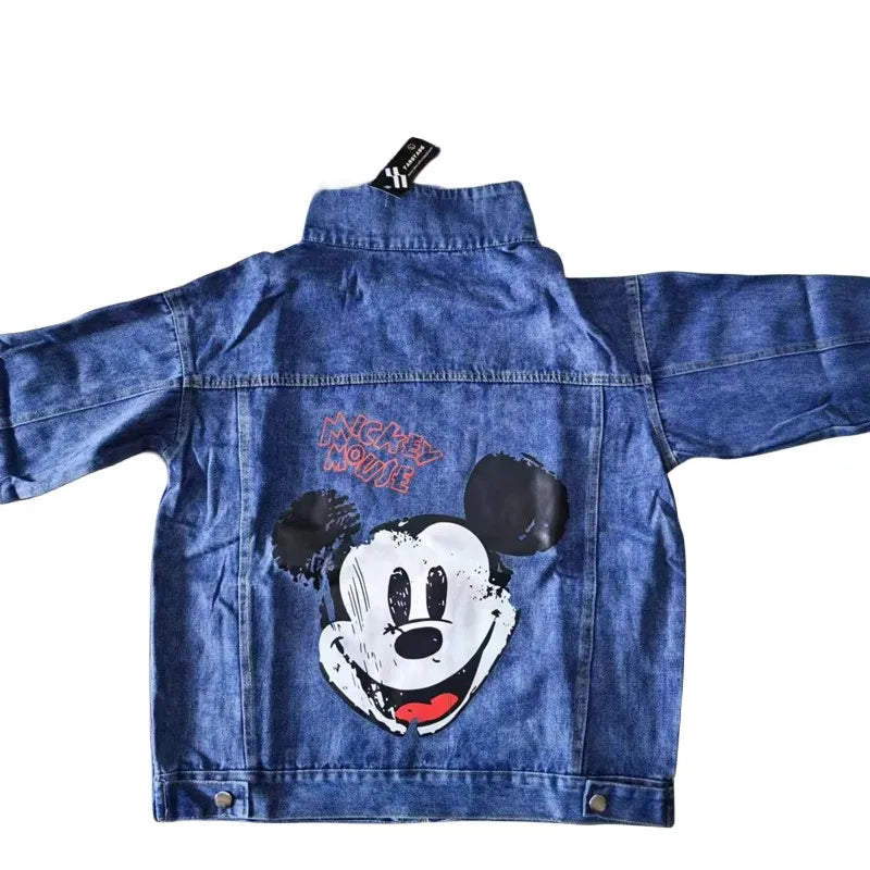 Boutique Cartoon Clothing Mickey Printed Denim Jacket Women Spring And Autumn Loose Large Size Jacket Cartoon Casual loose Top