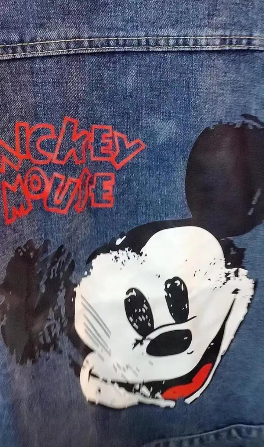 Boutique Cartoon Clothing Mickey Printed Denim Jacket Women Spring And Autumn Loose Large Size Jacket Cartoon Casual loose Top