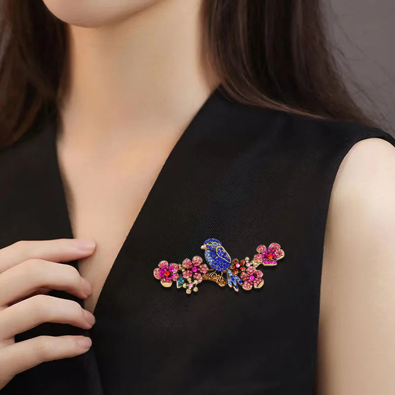 Creative Animals Pins Corsages Branches Bird Brooches Exaggerated Clothing Accessories Flower Plant Boutique Jewelry
