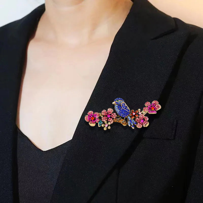 Creative Animals Pins Corsages Branches Bird Brooches Exaggerated Clothing Accessories Flower Plant Boutique Jewelry